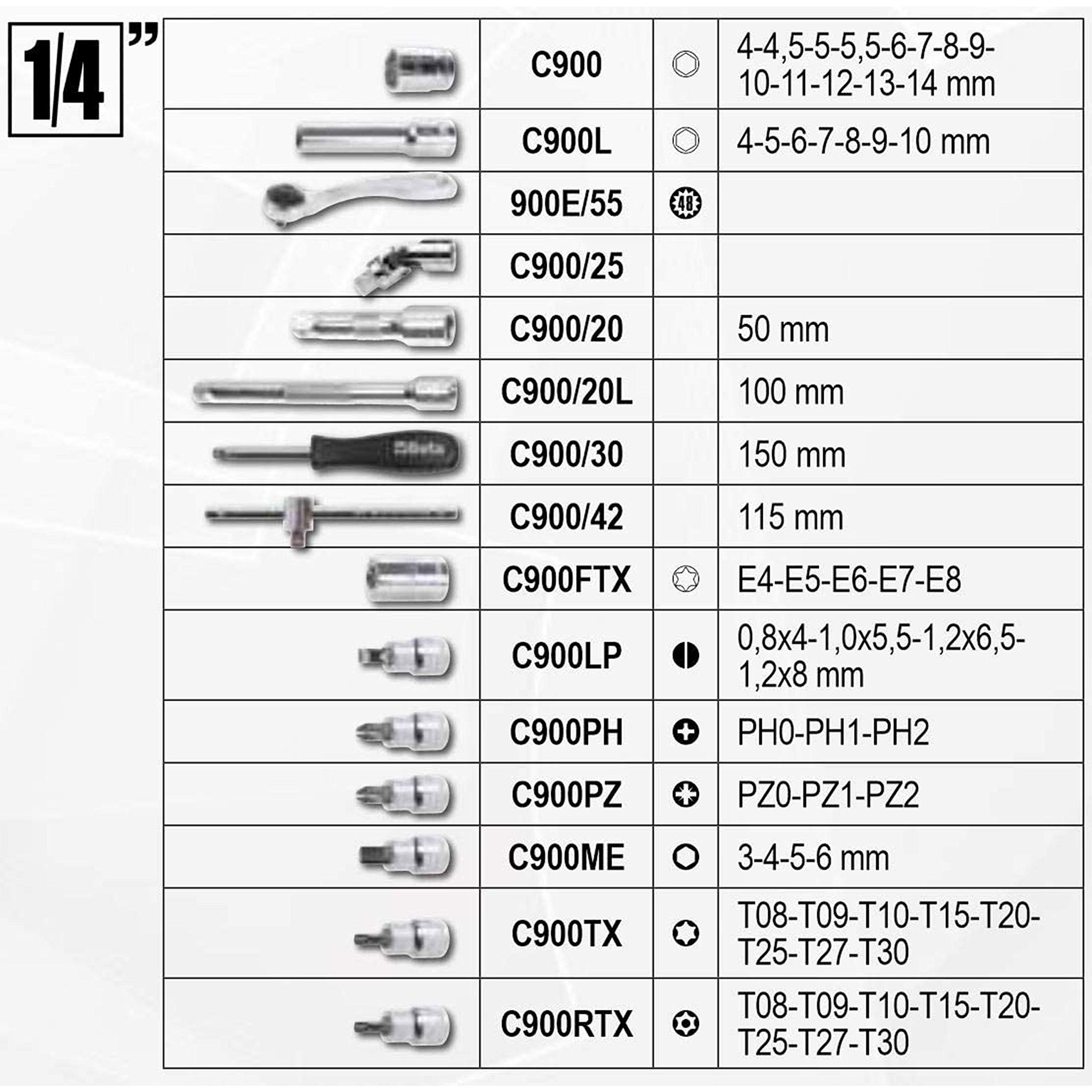 beta-tools-903-e-c170-coffret-170-pi-ces-1-cliquet-74-douilles-6-pans-42-embouts image 4
