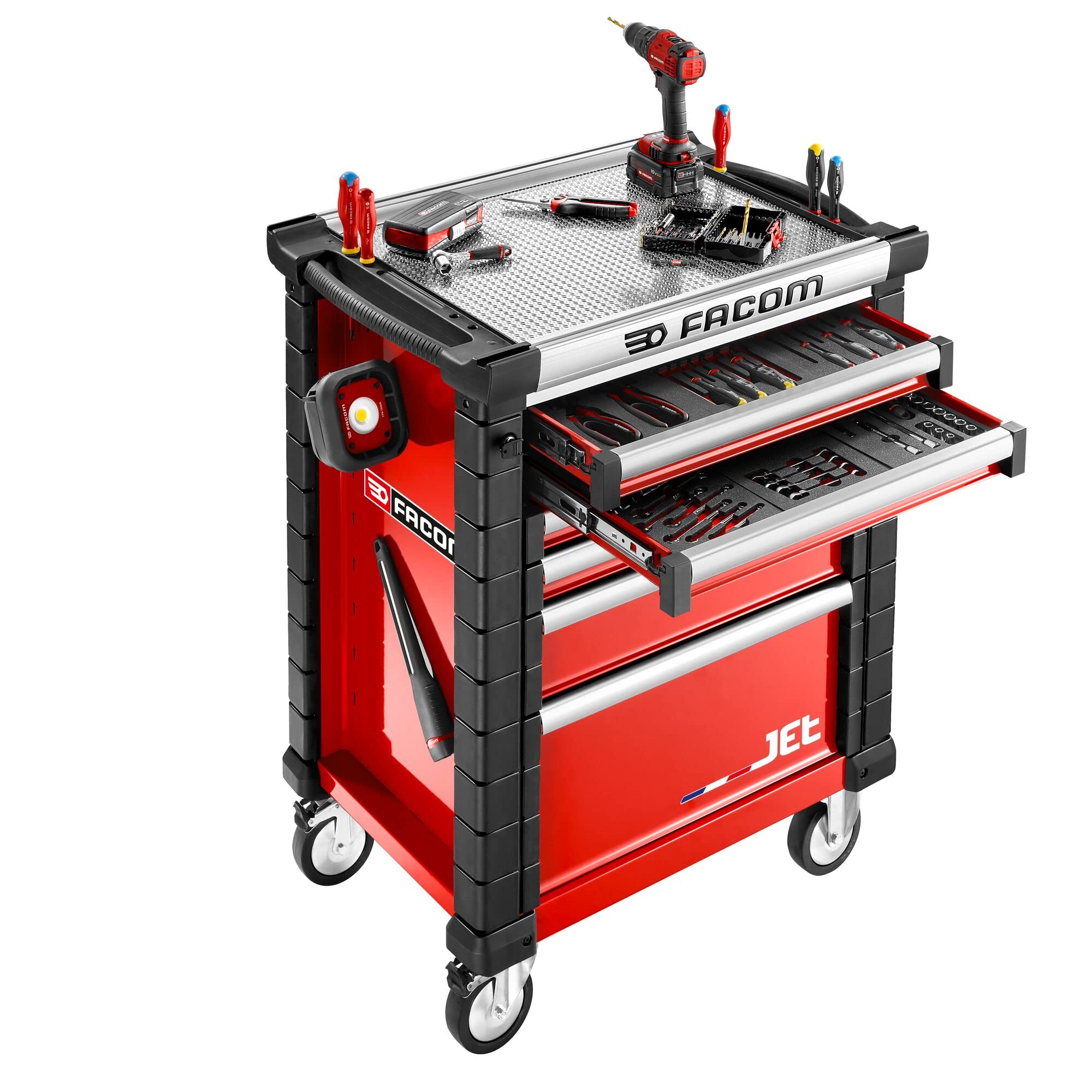 facom-jet-6m3a-servante-d-atelier-jet-rouge-6-tiroirs-sur-roulettes-3-modules-pa image 5