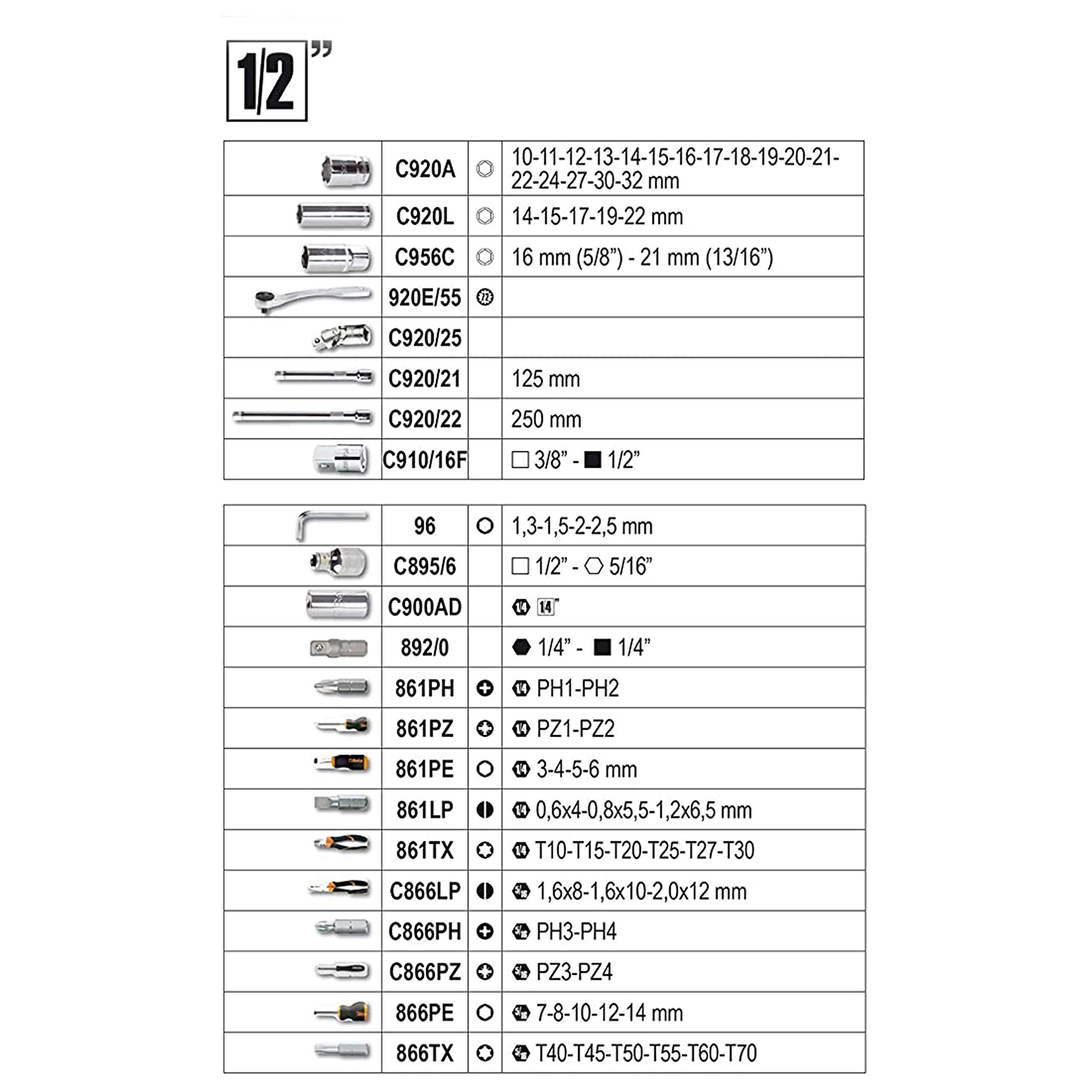 beta-tools-903-e-c98-coffret-98-pi-ces-cliquet-45-douilles-6-pans-35-embouts-4-c image 5