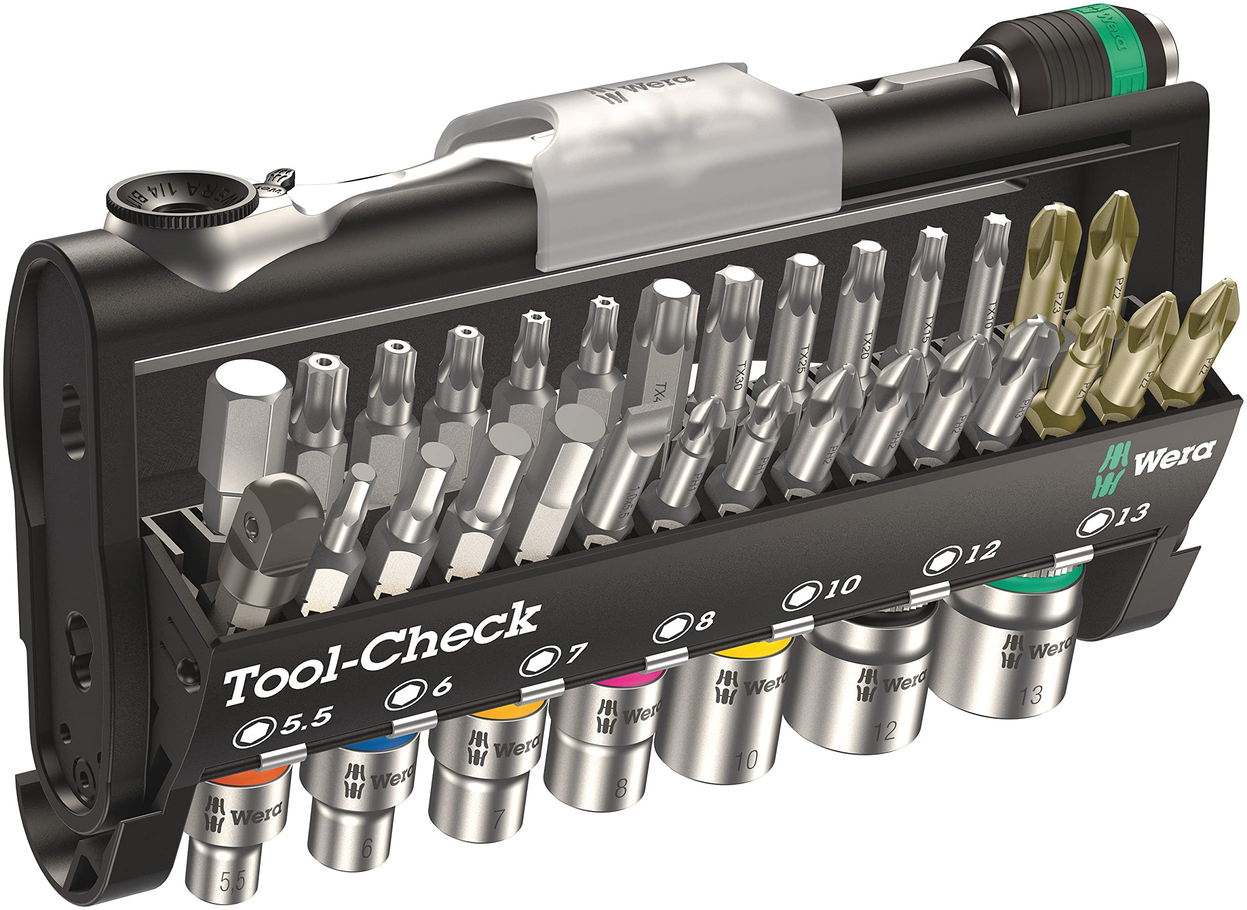wera-tool-check-05073220001-kit-multifonction-38-pi-ces-avec-mini-cliquet-1-4-em image 1