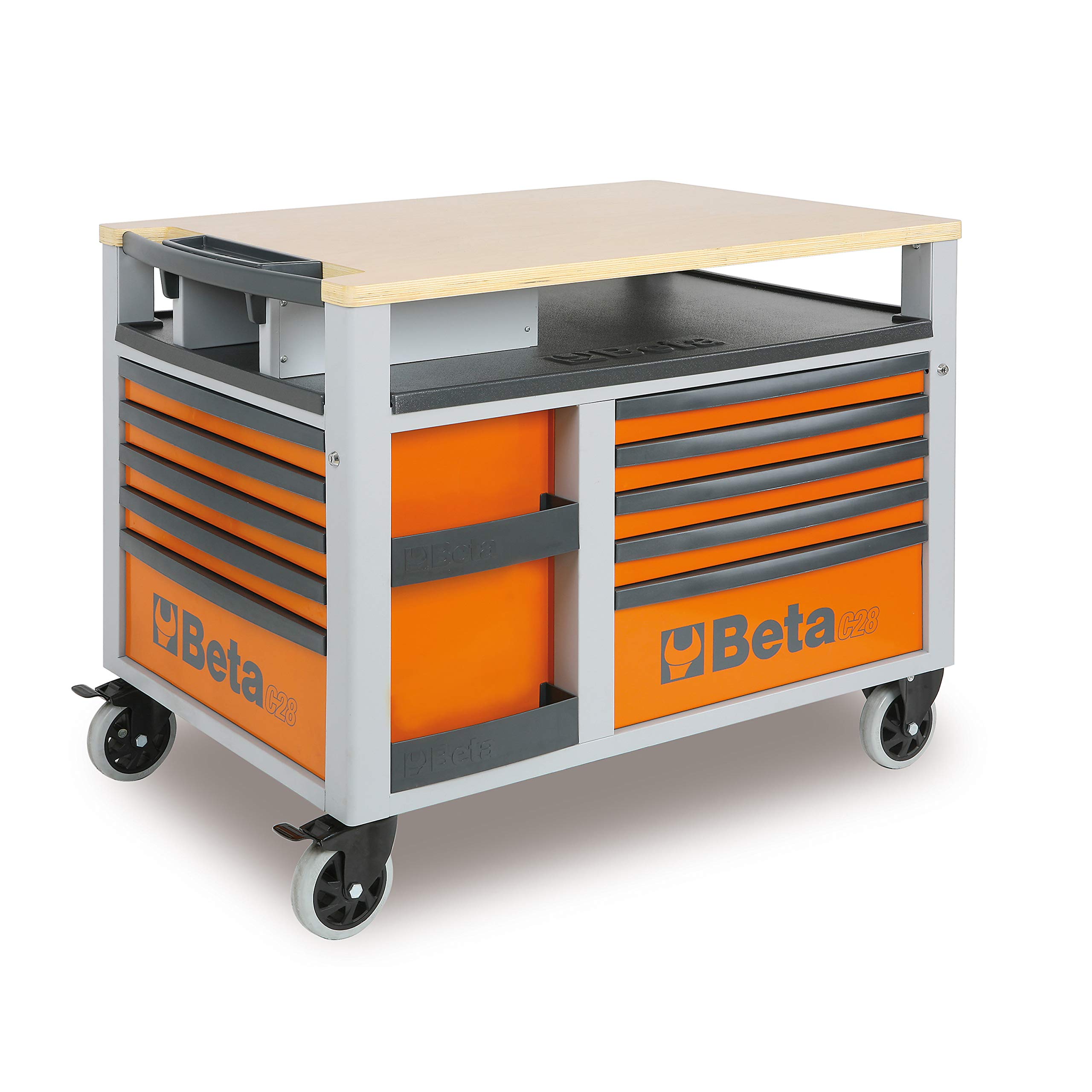 beta-tools-c28-supertank-o-servante-d-atelier-10-tiroirs-orange-avec-plan-de-tra image 3