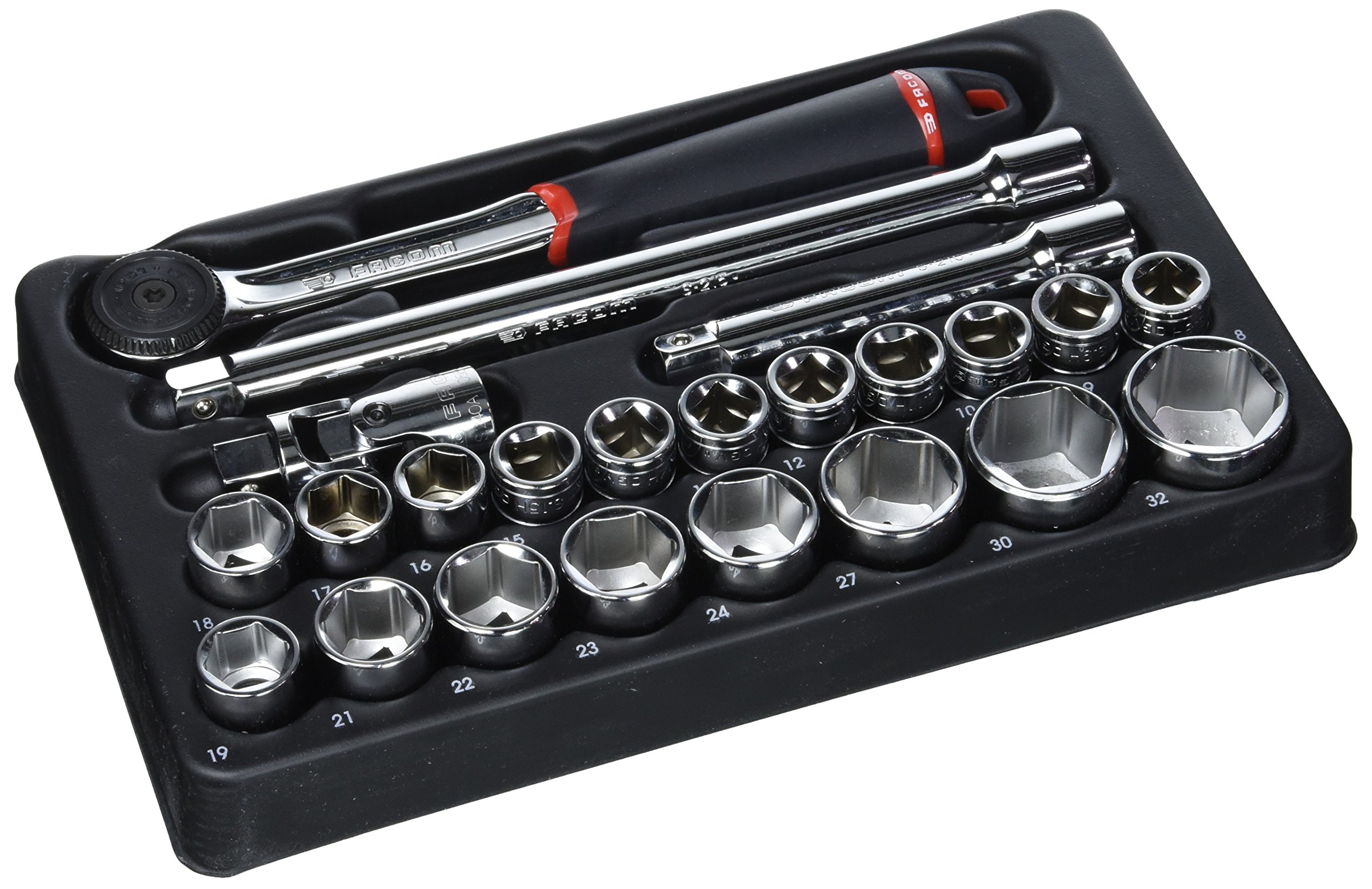 facom-mod-s161-36-module-23-pi-ces-douilles-1-2-6-pans-avec-cliquet-tanche-s-161 image 1
