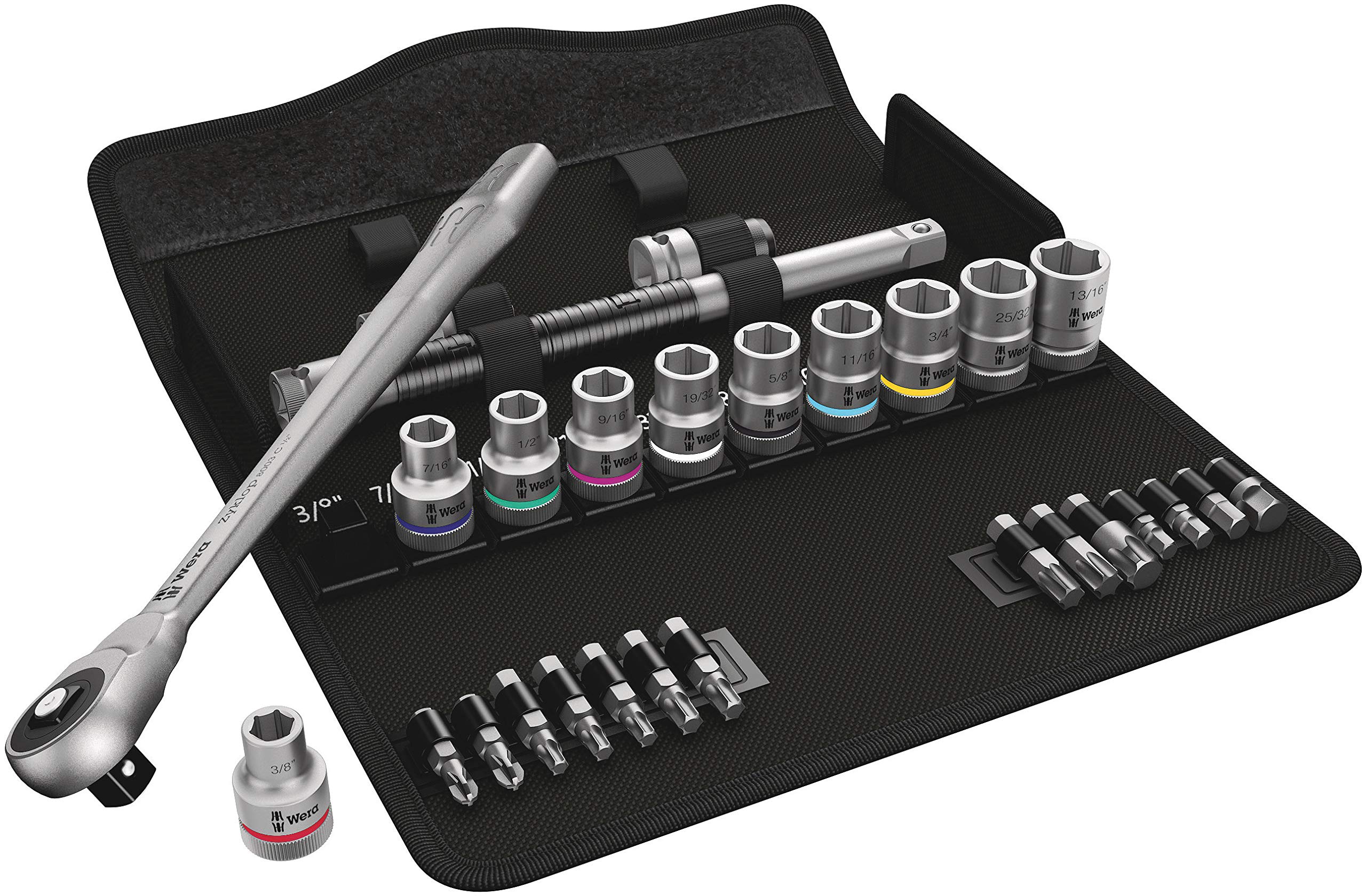 wera-8100-sb-10-zyklop-metal-jeu-de-cliquets-et-douilles-3-8-syst-me-imp-rial-29 image 2
